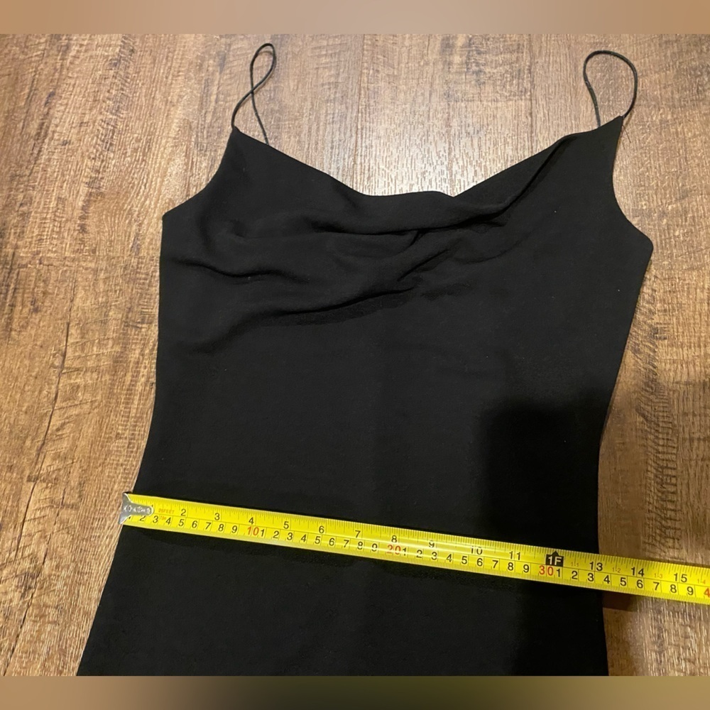 NWT Y2K Revamped Black Cowl Neck Stretch Midi Slip Dress Size Medium Party - Picture 9 of 10